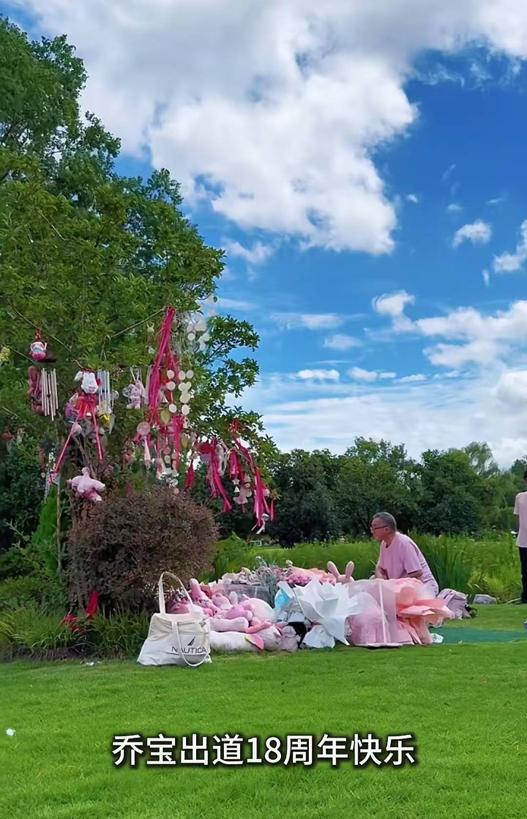 “喬寶出道18周年快樂(lè)” 喬任梁墓地被父母裝扮成粉色海洋:墓地